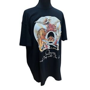Queen Band Black Graphic Tee T-shirt Over Sized L NWT A Day At The Races